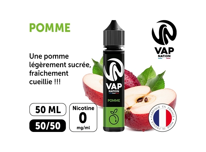 VAP NATION 50ml POMME 00MG