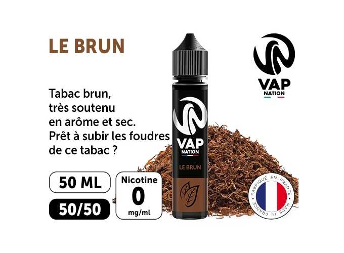VAP NATION 50ml  TABAC BRUN 00 MG