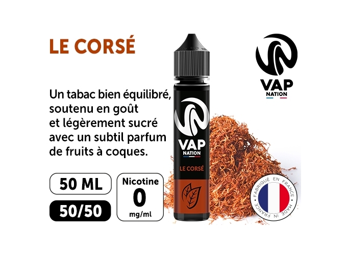 VAP NATION 50ml  TABAC CORSE 00 MG
