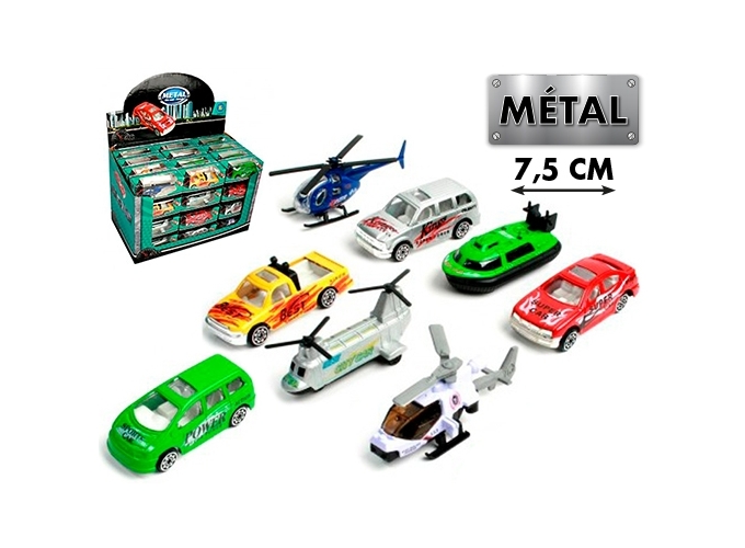 VEHICULE 7.5CM METAL  8 ASSORTIS (48)
