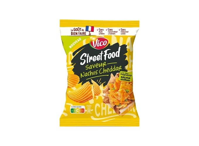 VICO CHIPS STREET FOOD NACHO CHEDDAR 120gr (10)