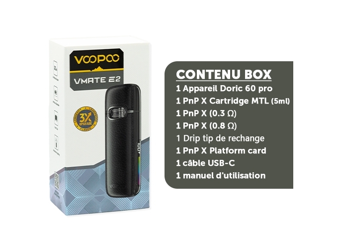 VMATE E2 VOOPOO 1500 mha NOIRE