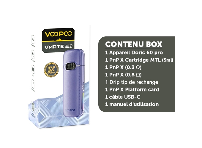 VMATE E2 VOOPOO 1500 mha VIOLETTE