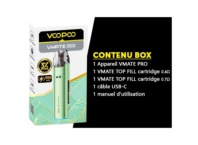 VMATE PRO 2 VOOPOO 1500 mha GREEN