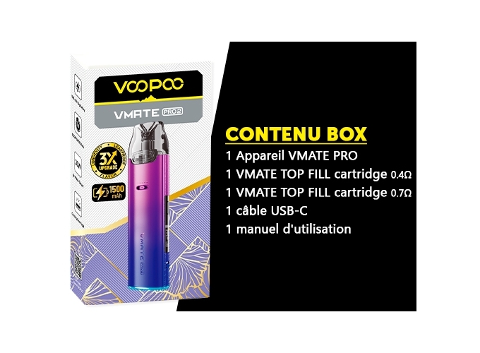 VMATE PRO 2 VOOPOO 1500 mha NEON