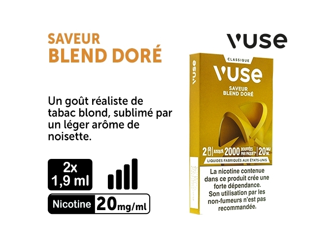 VUSE PRO BLEND DORÉE 20 MG 2 PODS
