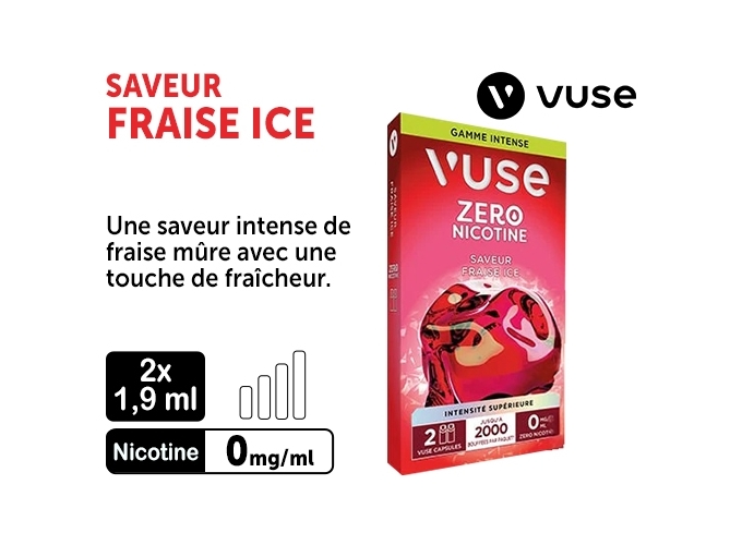 VUSE PRO FRAISE ICE 00MG 2 PODS