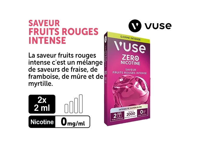 VUSE PRO FRUITS ROUGES INTENSE 00 MG 2 PODS