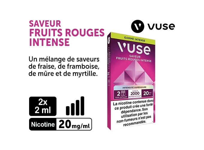 VUSE PRO FRUITS ROUGES INTENSE 20MG 2 PODS