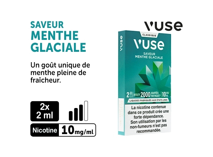 VUSE PRO MENTHE GLACIALE 10 MG 2 PODS
