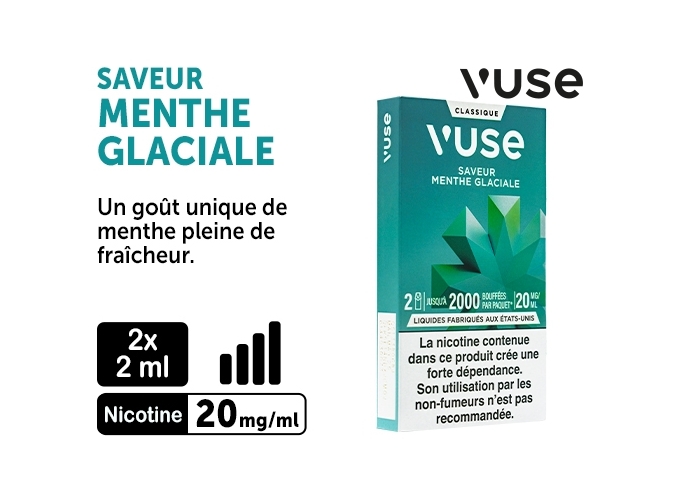 VUSE PRO MENTHE GLACIALE 20 MG 2 PODS