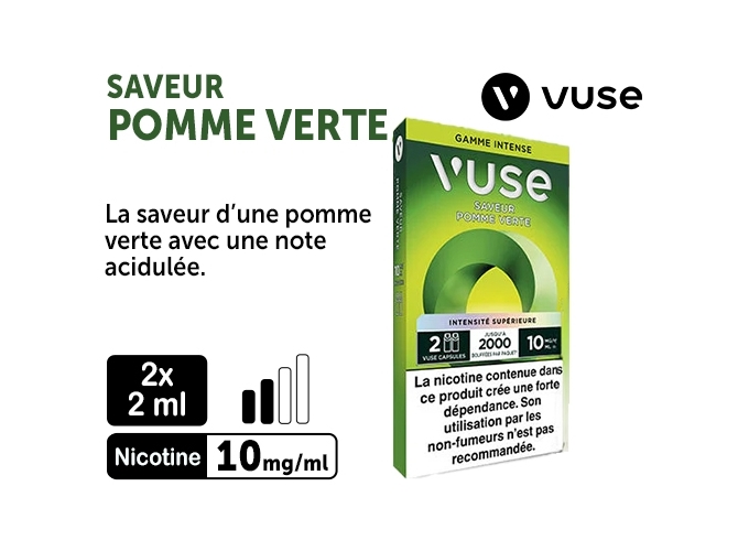 VUSE PRO POMME VERTE 10MG 2 PODS