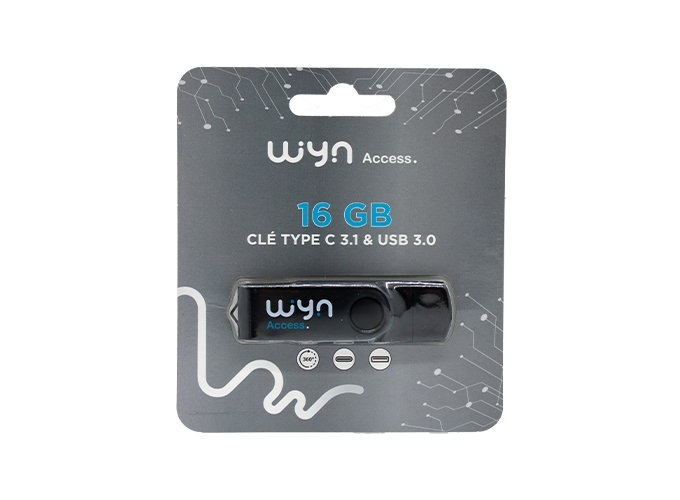 WYN CLE 16 GB USB-C 3.1 ET USB 3.0