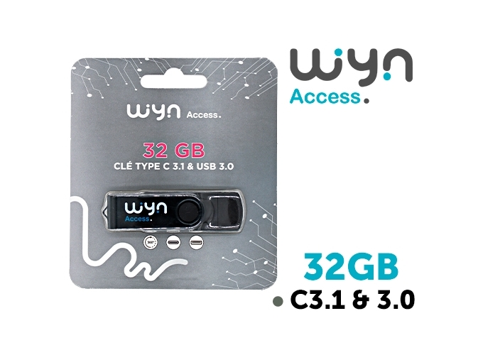 WYN CLE 32 GB USB-C 3.1 ET USB 3.0