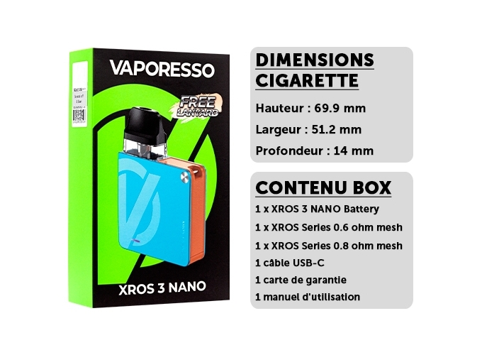 XROS 3 NANO VAPORESSO BONDI BLUE