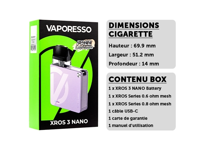 XROS 3 NANO VAPORESSO LILA PURPLE