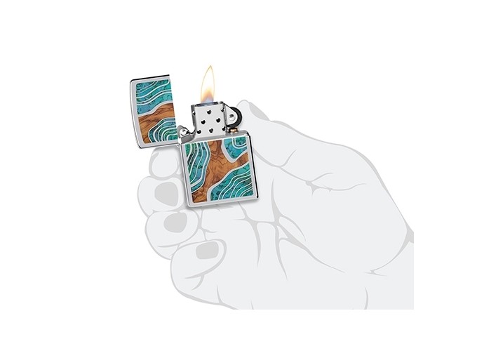 ZIPPO 46118 G.M  WOOD AND SHELL LOOK  (1)