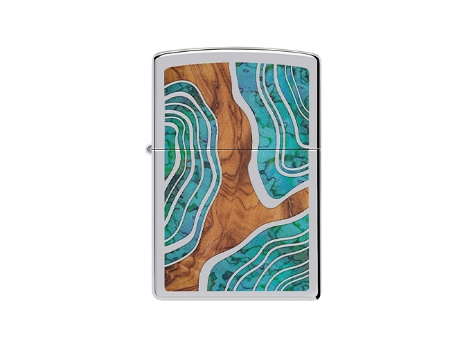 ZIPPO 46118 G.M  WOOD AND SHELL LOOK  (1)