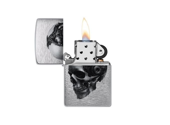 ZIPPO   CYBER SKULL DESIGN   (1)