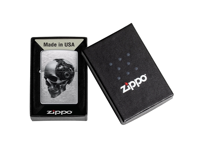 ZIPPO   CYBER SKULL DESIGN   (1)