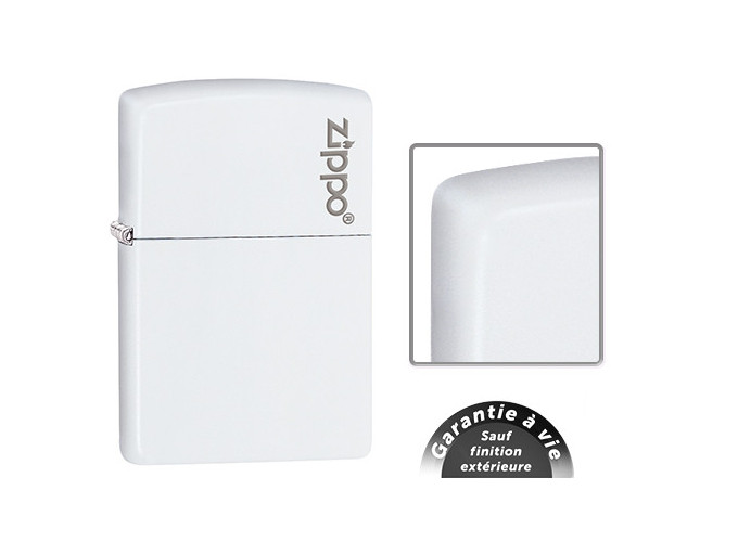 ZIPPO GM 214ZL WHITE MAT LOGO ZIPPO (1)