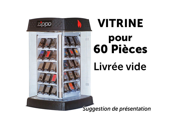 ZIPPO VITRINE POUR 60 PIECES (1) 40x40x70cm