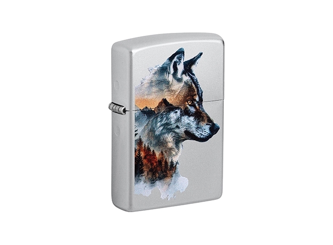 ZIPPO   WATERCOLOR WOLF DESIGN   (1)